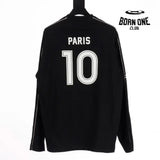 Balenciaga Paris Soccer Long Sleeve Oversized T-Shirt in Black Camiseta
