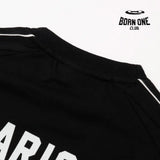 Balenciaga Paris Soccer Long Sleeve Oversized T-Shirt in Black Camiseta