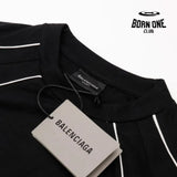 Balenciaga Paris Soccer Long Sleeve Oversized T-Shirt in Black Camiseta
