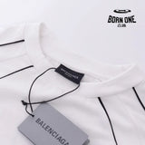 Balenciaga Paris Soccer Long Sleeve Oversized T-Shirt in White Camiseta