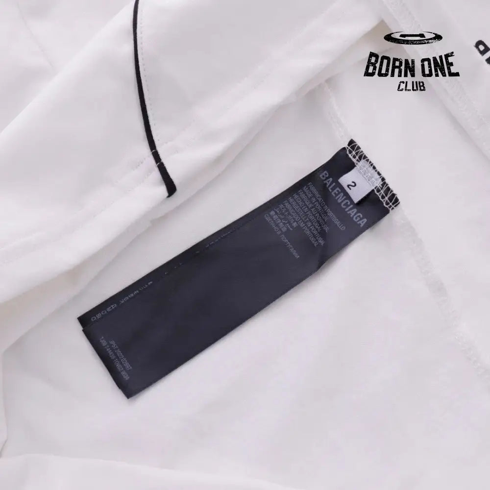 Balenciaga Paris Soccer Long Sleeve Oversized T-Shirt in White Camiseta