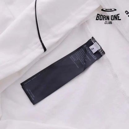 Balenciaga Paris Soccer Long Sleeve Oversized T-Shirt in White Camiseta