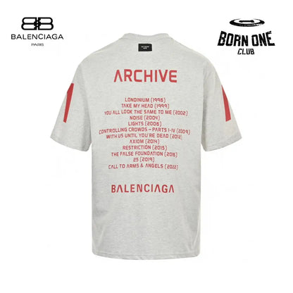 Balenciaga Red Logo Graphic T-Shirt (Gray) Camiseta T-shirt