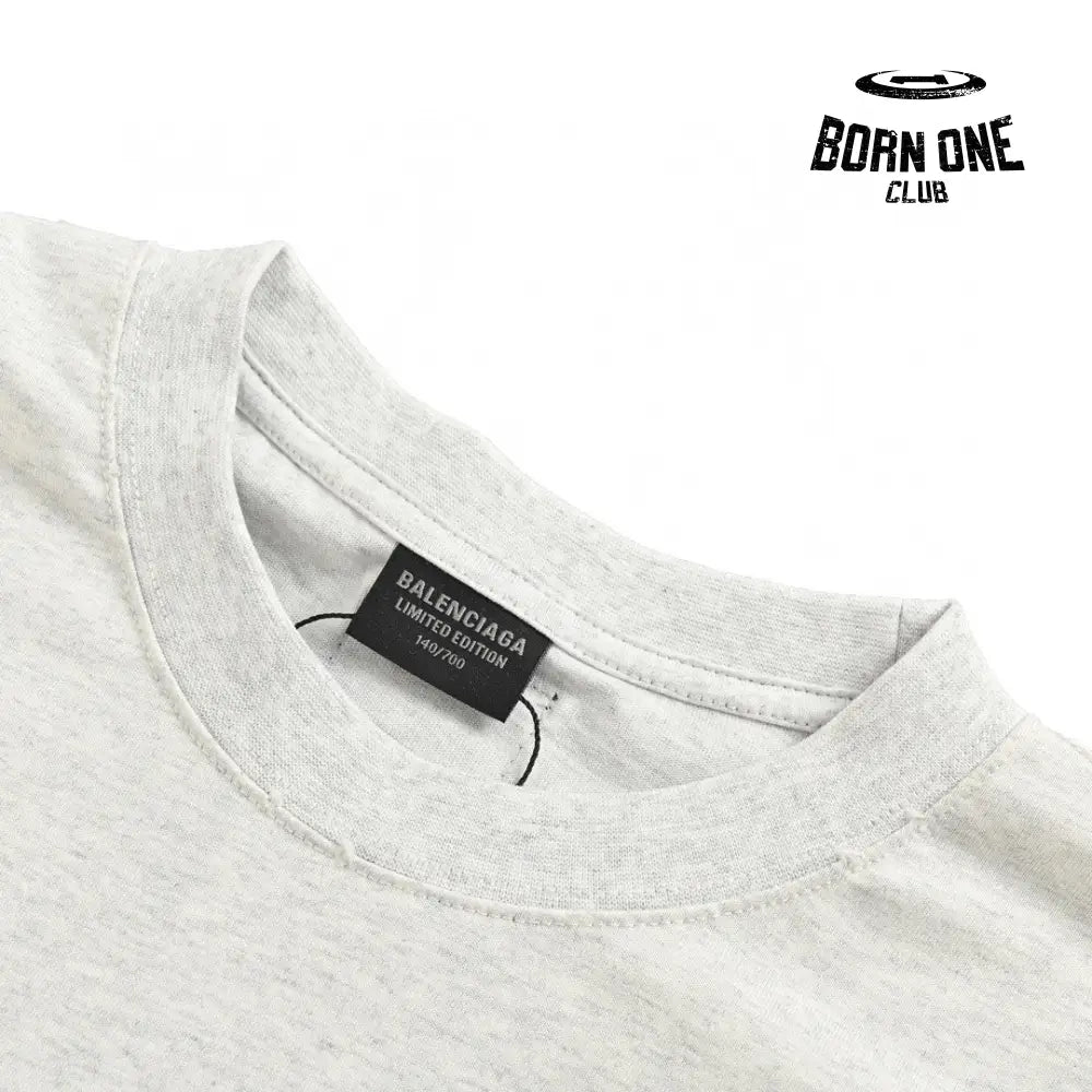 Balenciaga Red Logo Graphic T-Shirt (Gray) Camiseta T-shirt