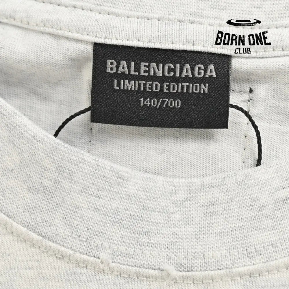 Balenciaga Red Logo Graphic T-Shirt (Gray) Camiseta T-shirt