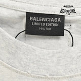 Balenciaga Red Logo Graphic T-Shirt (Gray) Camiseta T-shirt