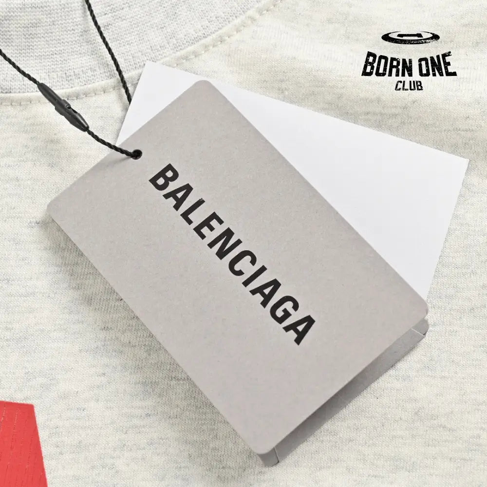 Balenciaga Red Logo Graphic T-Shirt (Gray) Camiseta T-shirt