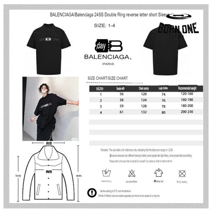 Balenciaga Reflective Logo Black T-Shirt Camiseta T-shirt