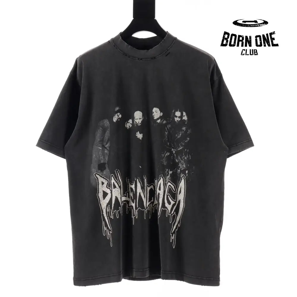Balenciaga Rock Band Oversized T-Shirt in Black Camiseta
