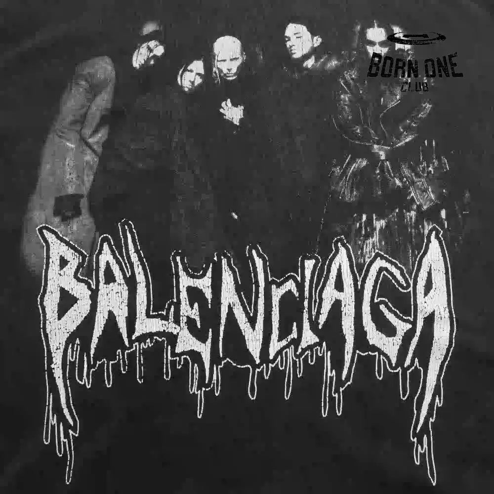 Balenciaga Rock Band Oversized T-Shirt in Black Camiseta