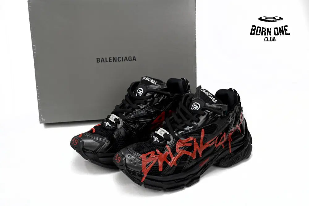 Balenciaga Runner Black And Red Characters
