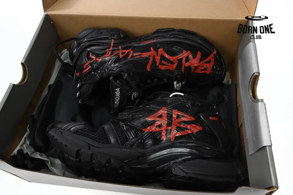 Balenciaga Runner Black And Red Characters