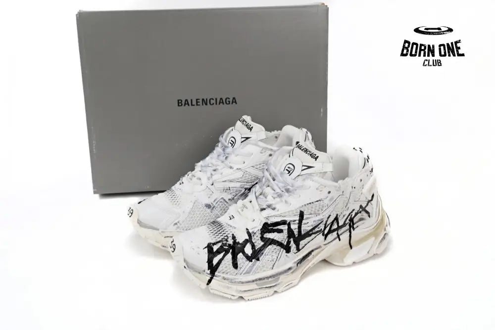 Balenciaga Runner White And Black Characters