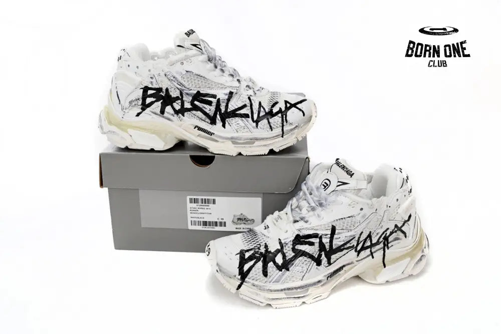 Balenciaga Runner White And Black Characters