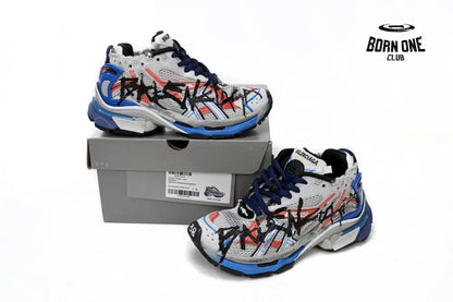 Balenciaga Runner White And Blue Printing