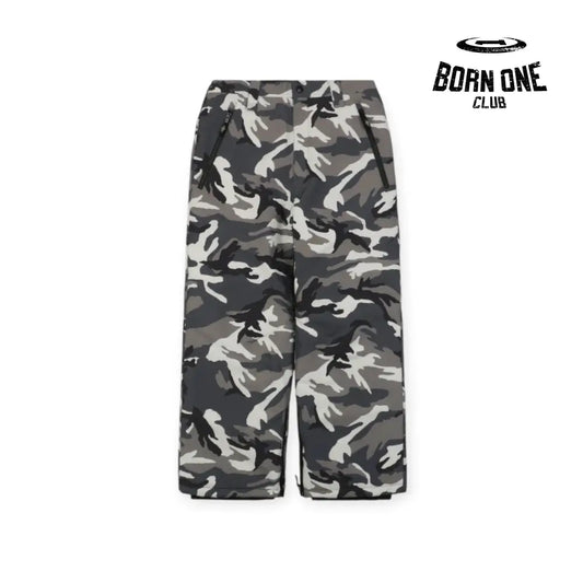 Balenciaga Ski Straight Pants in Grey Camo Calça