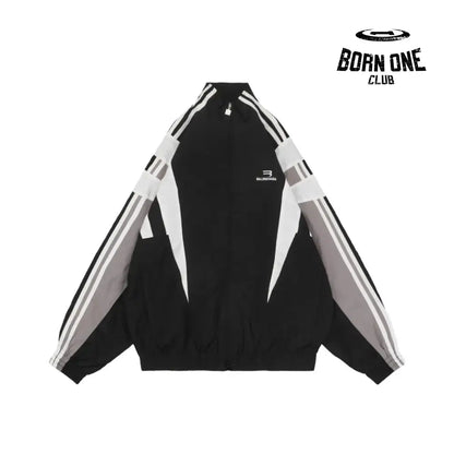 Balenciaga Sporty B Tracksuit Jacket Black Grey White Jaqueta