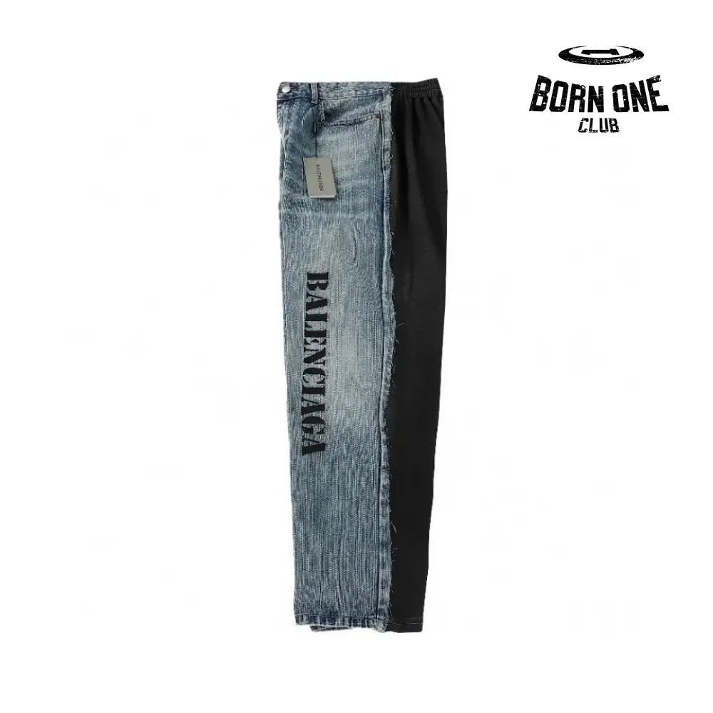 Balenciaga Stencil Type Hybrid Baggy Pants in Blue Calça Jeans