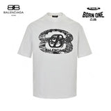 Balenciaga T-Shirt - Distressed Logo Camiseta T-shirt