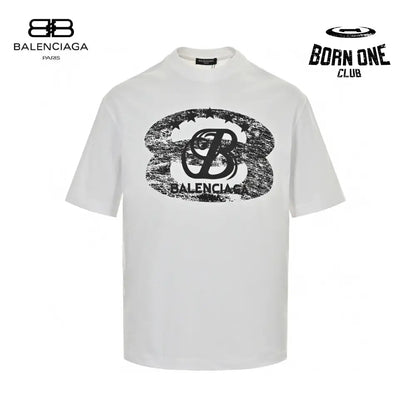 Balenciaga T-Shirt - Distressed Logo Camiseta T-shirt
