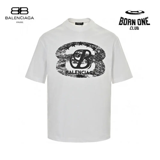 Balenciaga T-Shirt - Distressed Logo Camiseta T-shirt