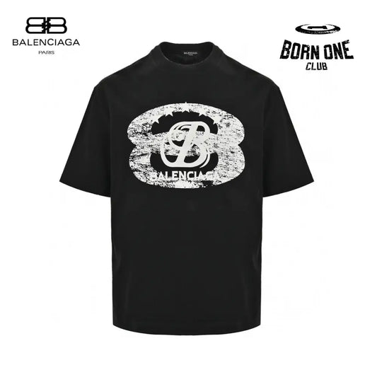 Balenciaga T-Shirt - Distressed Logo Camiseta T-shirt