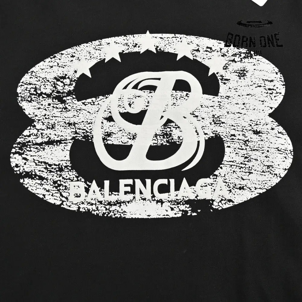 Balenciaga T-Shirt - Distressed Logo Camiseta T-shirt