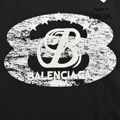 Balenciaga T-Shirt - Distressed Logo Camiseta T-shirt