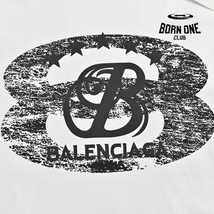 Balenciaga T-Shirt - Distressed Logo Camiseta T-shirt