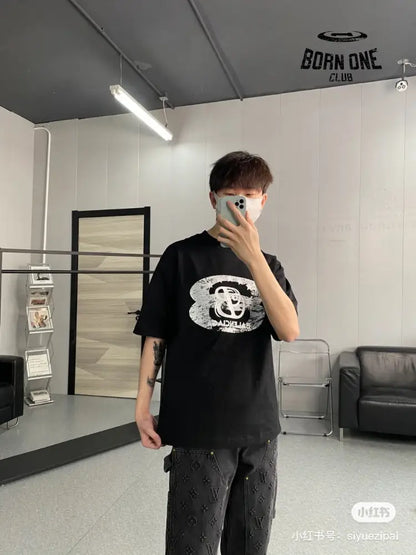 Balenciaga T-Shirt - Distressed Logo Camiseta T-shirt