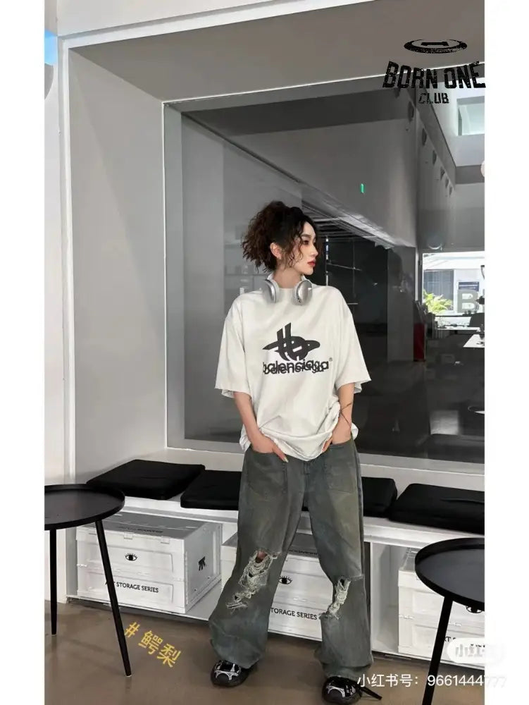 Balenciaga T-Shirt - Overlapping Logo Camiseta T-shirt