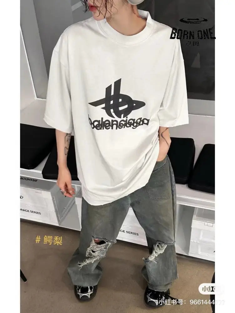 Balenciaga T-Shirt - Overlapping Logo Camiseta T-shirt