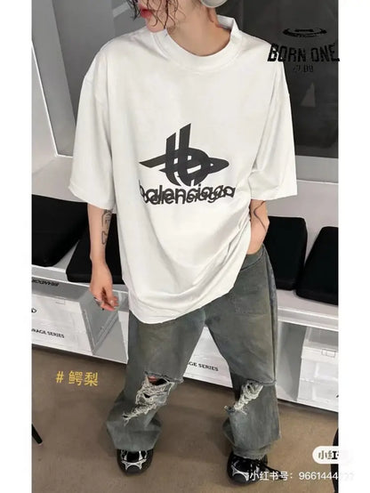 Balenciaga T-Shirt - Overlapping Logo Camiseta T-shirt