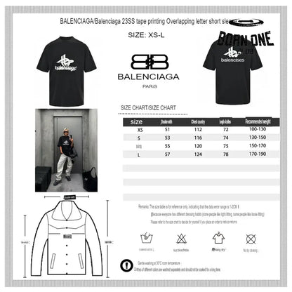 Balenciaga T-Shirt - Overlapping Logo Camiseta T-shirt