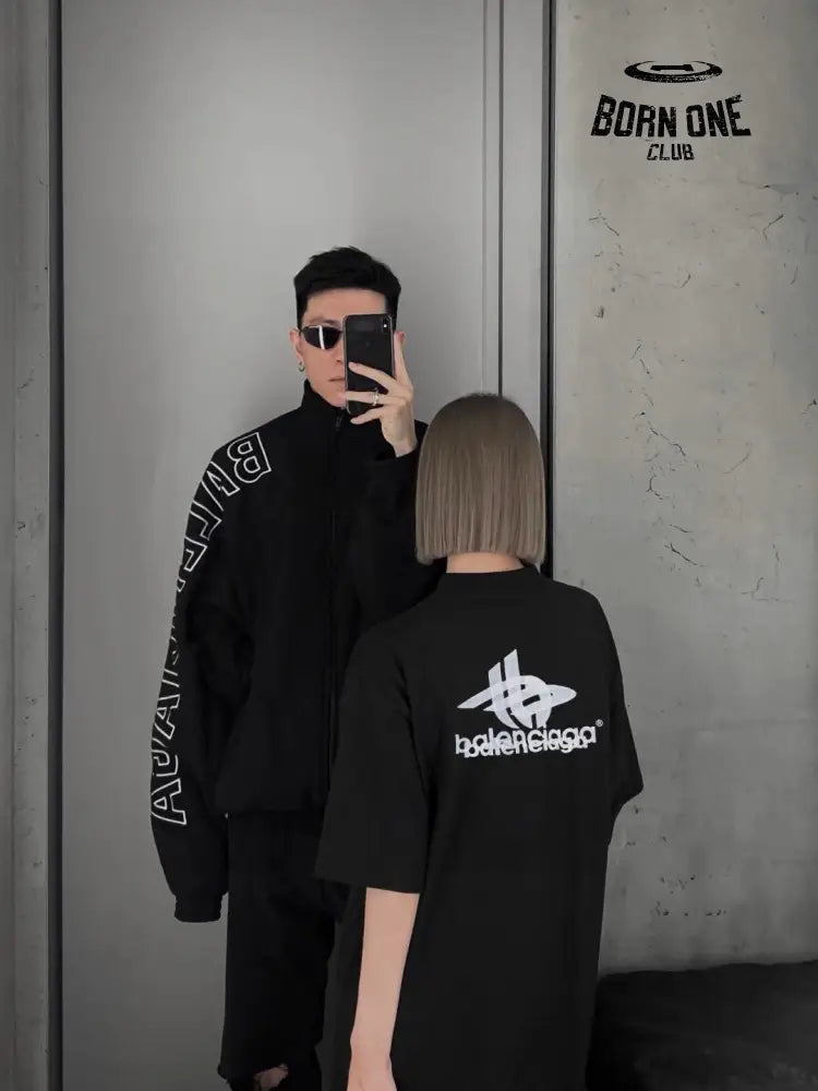 Balenciaga T-Shirt - Overlapping Logo Camiseta T-shirt