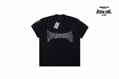 Balenciaga T-shirt with Gothic Flame Logo Camiseta T-shirt