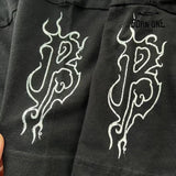 Balenciaga T-shirt with Gothic Flame Logo Camiseta T-shirt