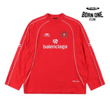Balenciaga Tokyo Soccer Long Sleeve Oversized T-Shirt Red Camiseta