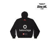 BALENCIAGA TOP LEAGUE HOODIE IN BLACK Moletom Balenciaga Track Black