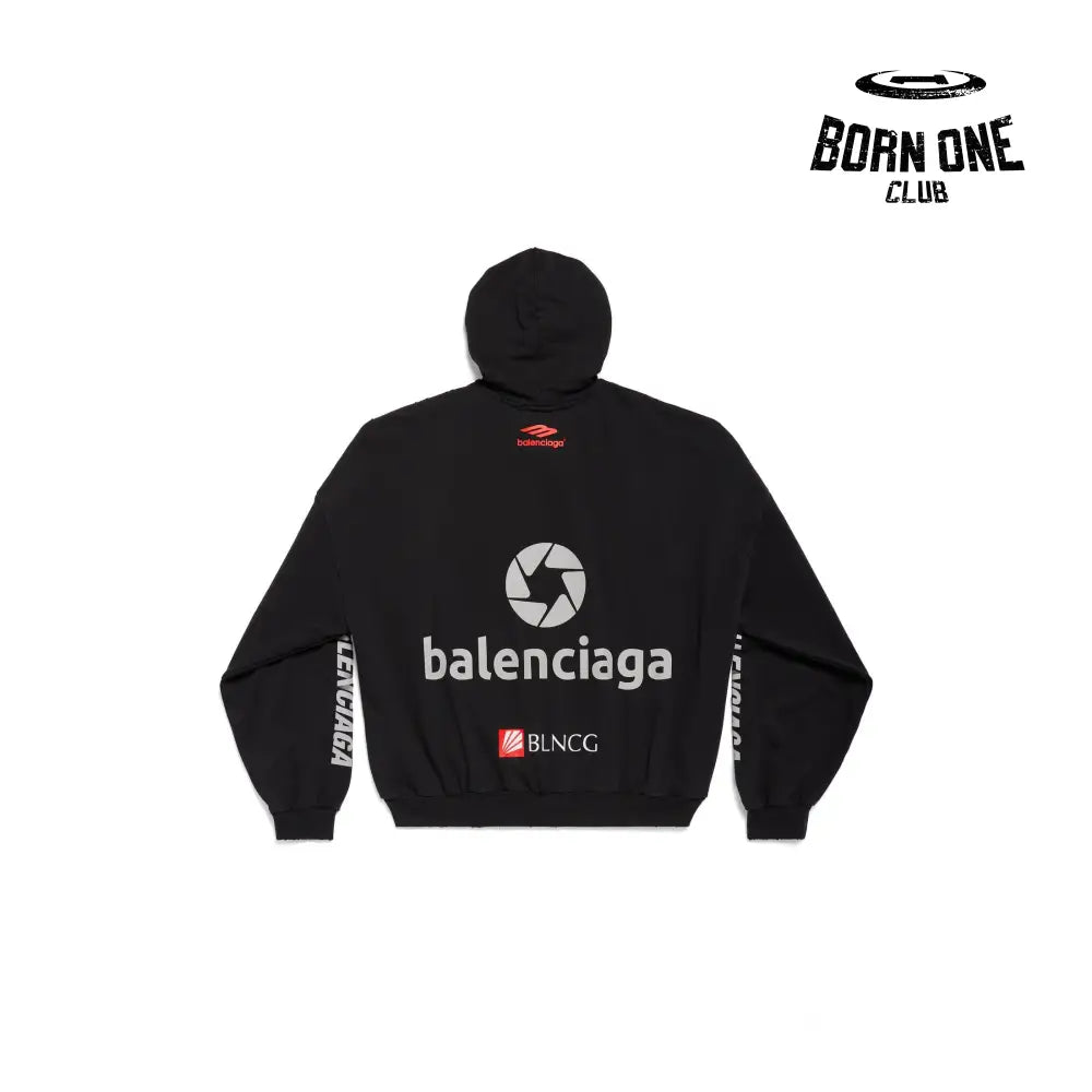 BALENCIAGA TOP LEAGUE HOODIE IN BLACK Moletom Balenciaga Track Black