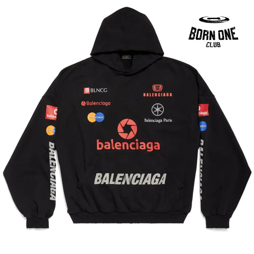 BALENCIAGA TOP LEAGUE HOODIE IN BLACK Moletom Balenciaga Track Black