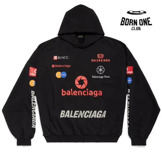 BALENCIAGA TOP LEAGUE HOODIE IN BLACK Moletom Balenciaga Track Black
