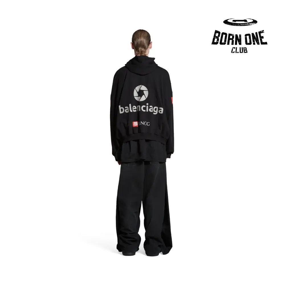 BALENCIAGA TOP LEAGUE HOODIE IN BLACK Moletom Balenciaga Track Black