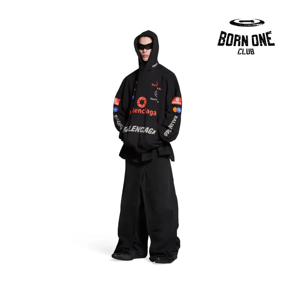 BALENCIAGA TOP LEAGUE HOODIE IN BLACK Moletom Balenciaga Track Black
