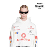 BALENCIAGA TOP LEAGUE HOODIE IN WHITE Moletom Balenciaga Track Black