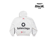 BALENCIAGA TOP LEAGUE HOODIE IN WHITE Moletom Balenciaga Track Black