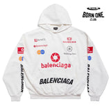 BALENCIAGA TOP LEAGUE HOODIE IN WHITE Moletom Balenciaga Track Black