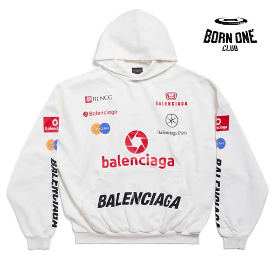 BALENCIAGA TOP LEAGUE HOODIE IN WHITE Moletom Balenciaga Track Black