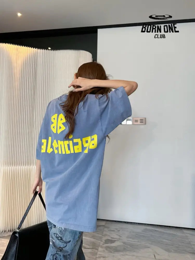 Balenciaga Vintage Logo T-Shirt (Blue) Camiseta T-shirt