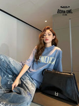 Balenciaga Vintage Logo T-Shirt (Blue) Camiseta T-shirt